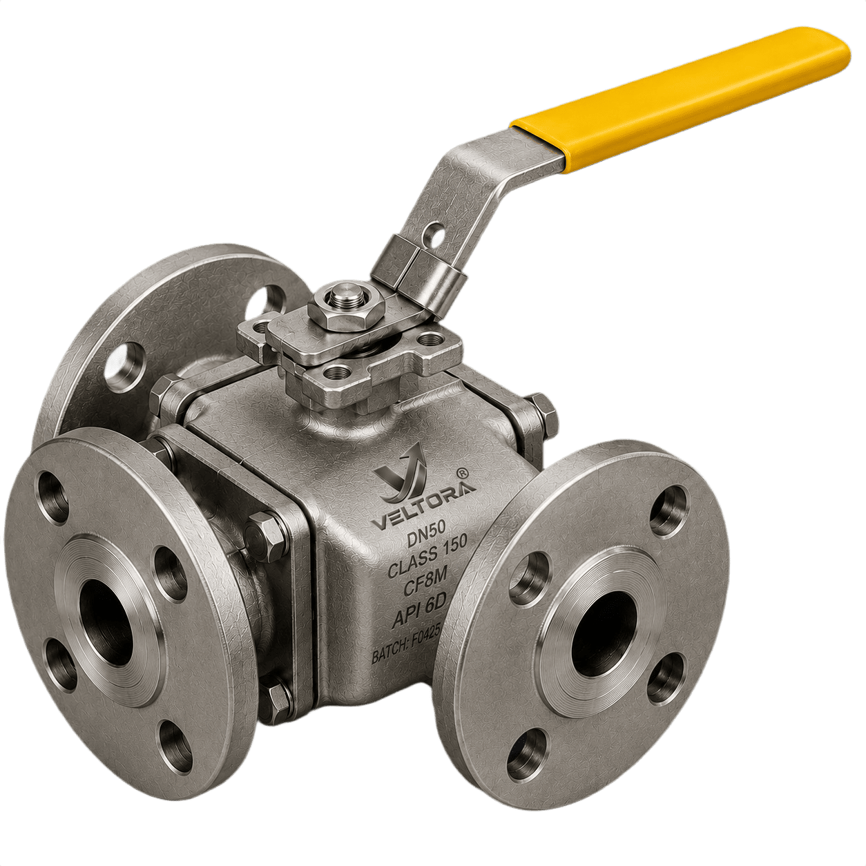 3 Way Ball Valve (Flanged  L Port or T Port)